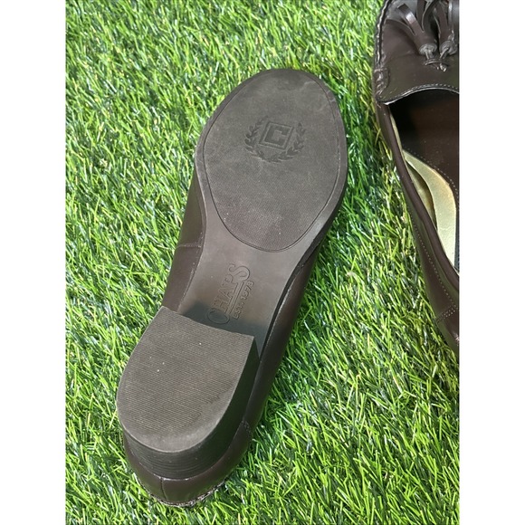 Chaps Patsy Women's Brown Leather Tassel Loafers Size 9B Perfect Condition - Picture 6 of 7